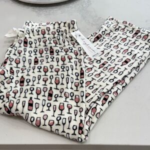Wine Glass Print Pajama Pants